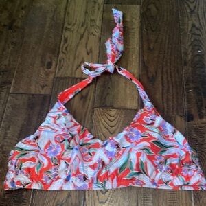 Modcloth Floral Halter Bikini Swim Top